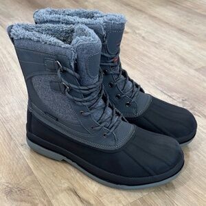 Nortiv8 Men's Black and Gray Insulated Snow Boots